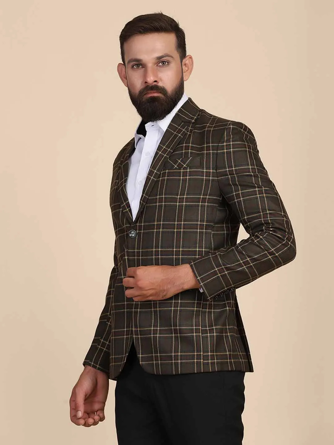 Men Tweed Designer Blazer