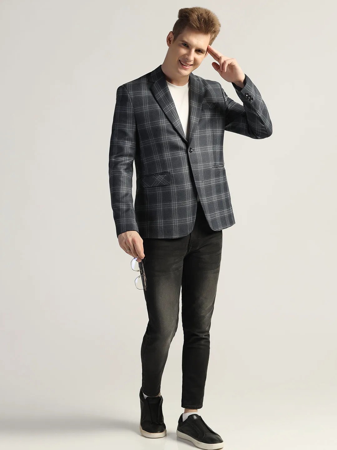 Men's Blue Tweed Blazer