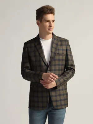 Men's Brown Checked Tweed Blazer