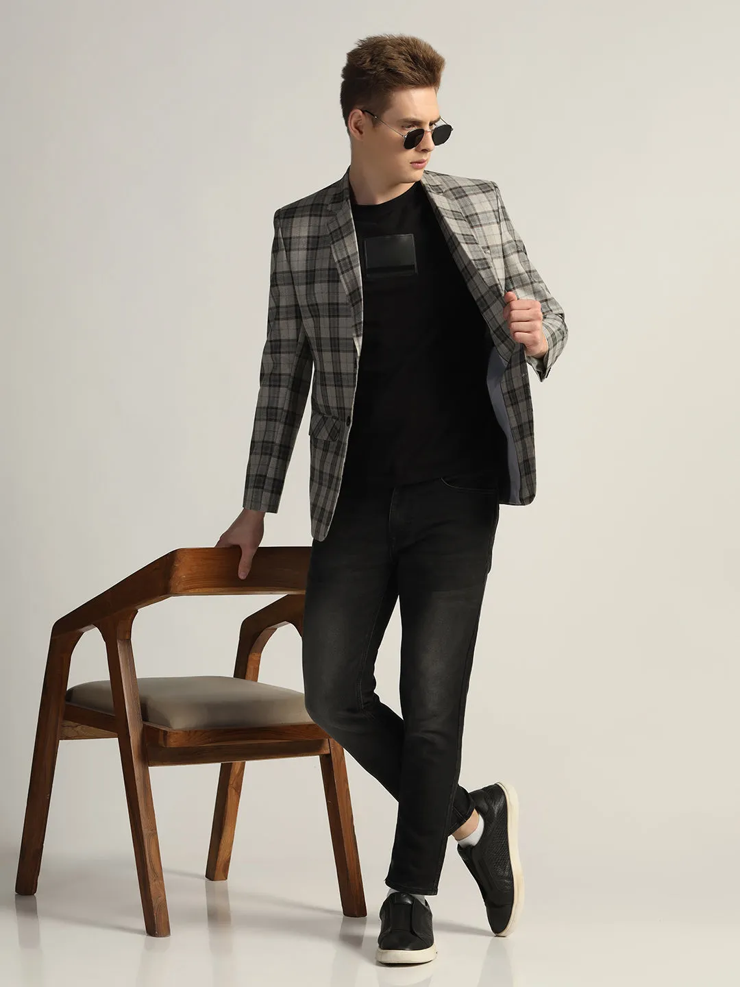 Men's Checked Tweed Blazer