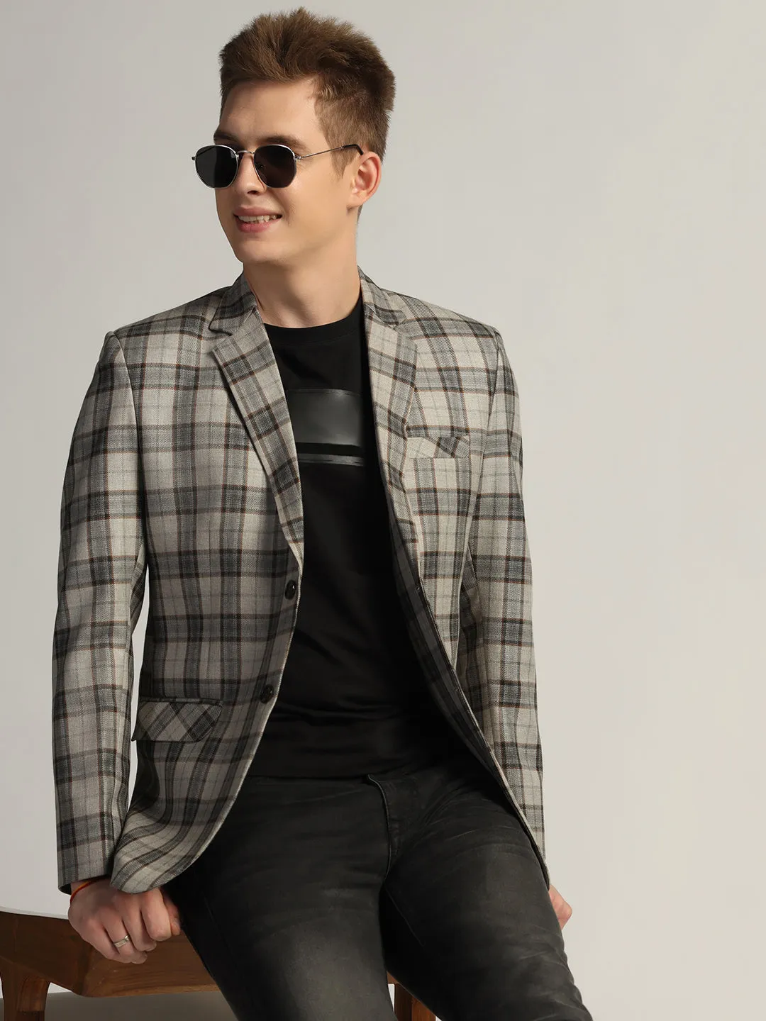 Men's Checked Tweed Blazer