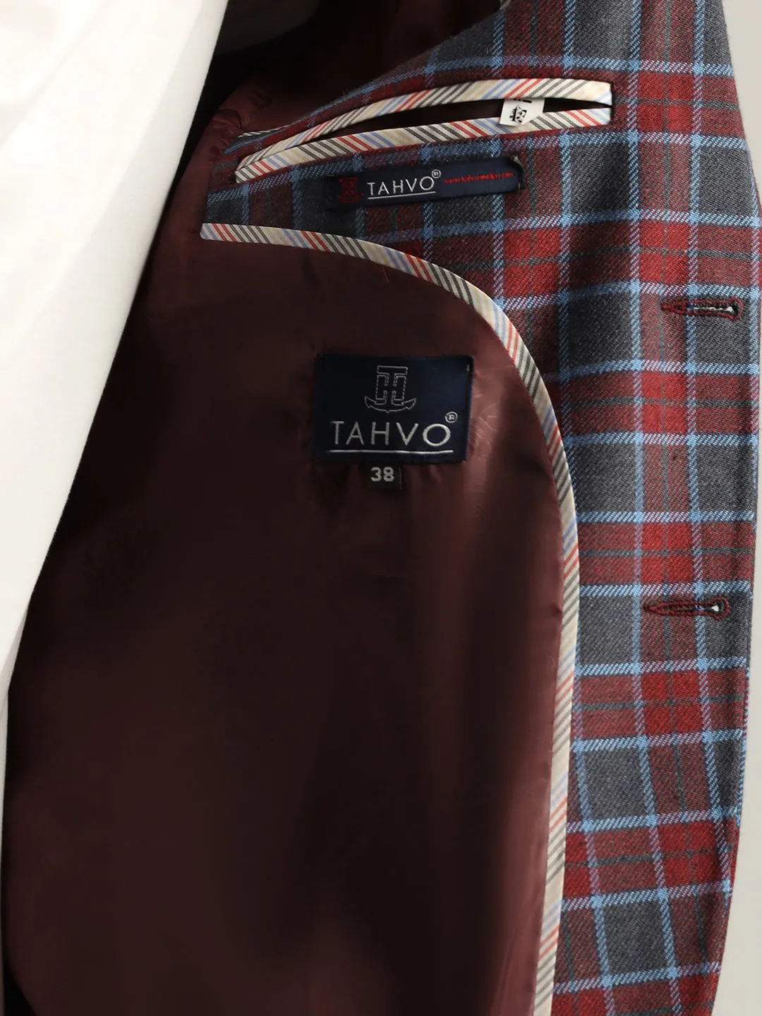 Men's Red Checked Tweed Blazer