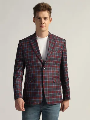 Men's Red Checked Tweed Blazer