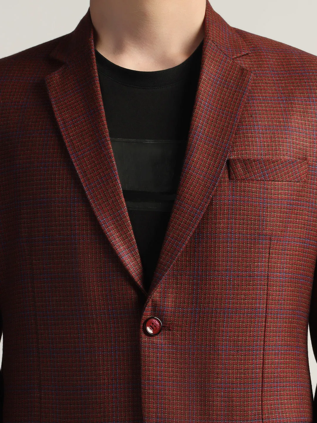 Men's Red Checked Tweed Blazer