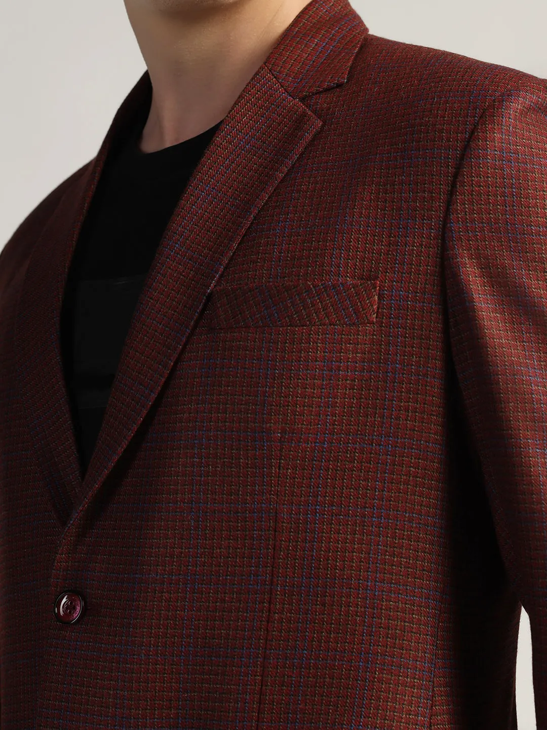 Men's Red Checked Tweed Blazer