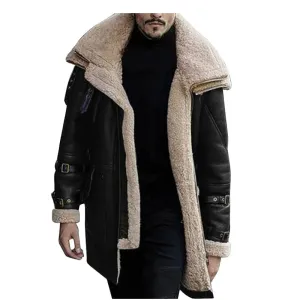Men's Shearling Leather Coat Faux