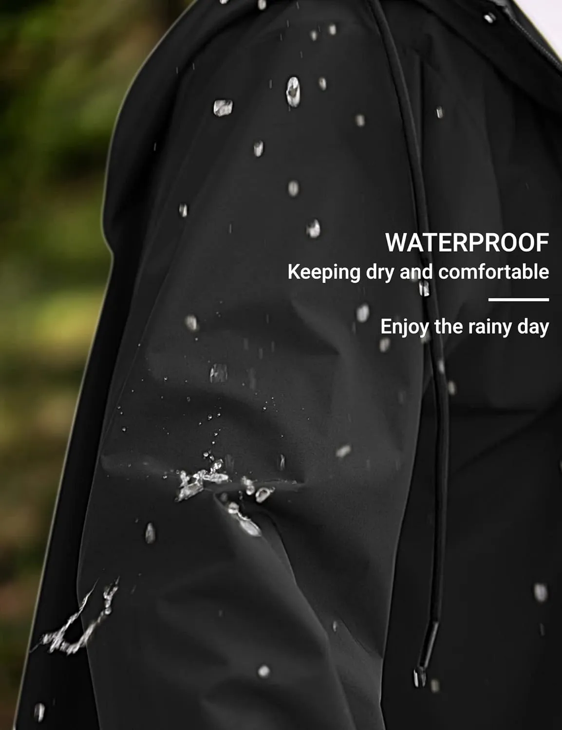 Men's Waterproof Lightweight Active Long Raincoat with Hood