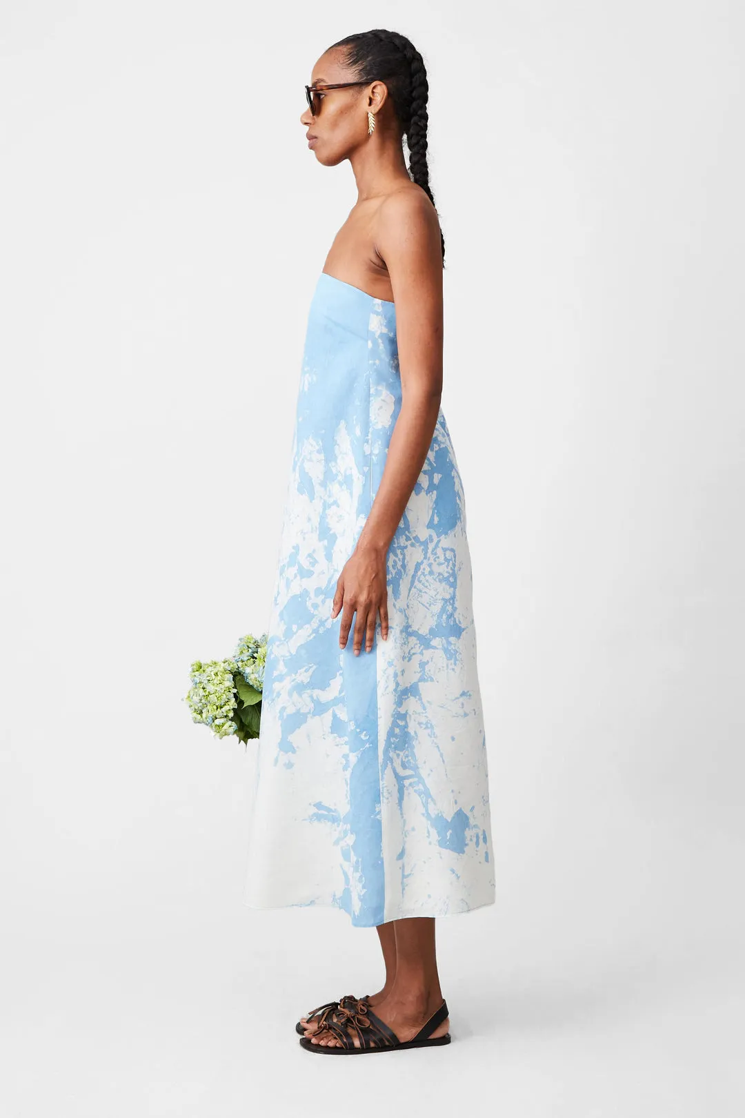 Mercedes Dress in Blue Tumble