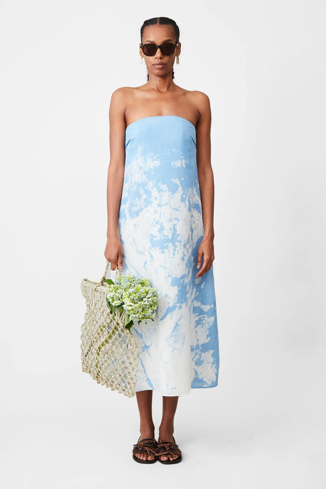 Mercedes Dress in Blue Tumble
