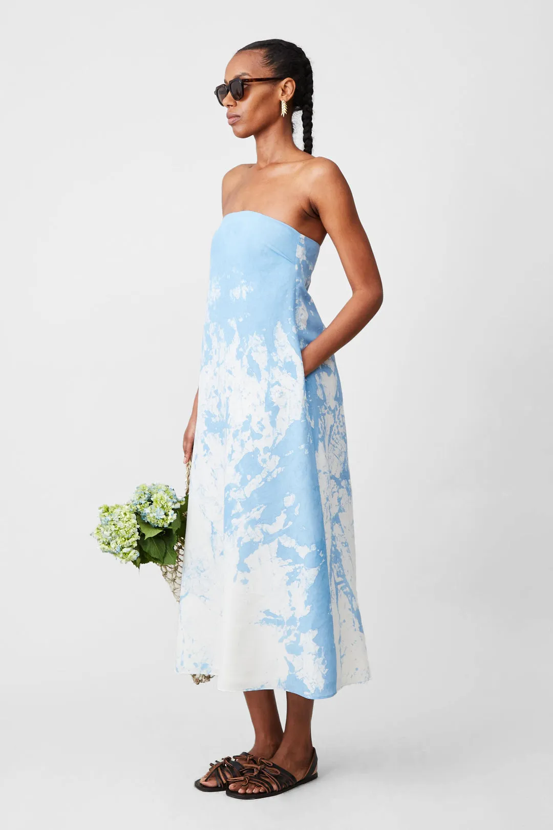 Mercedes Dress in Blue Tumble
