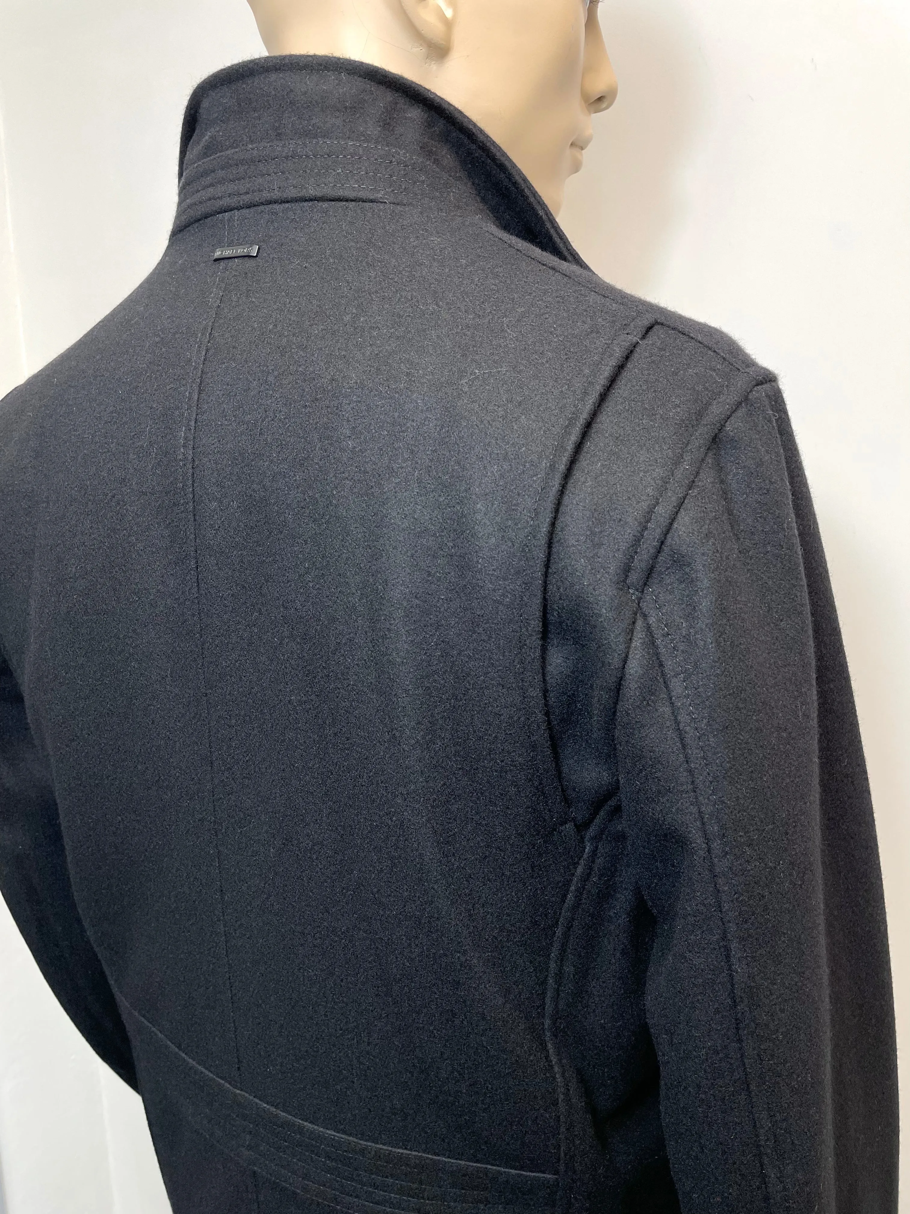 Michael Kors Men's Wool-Blend Pea Coat Jacket in Black M