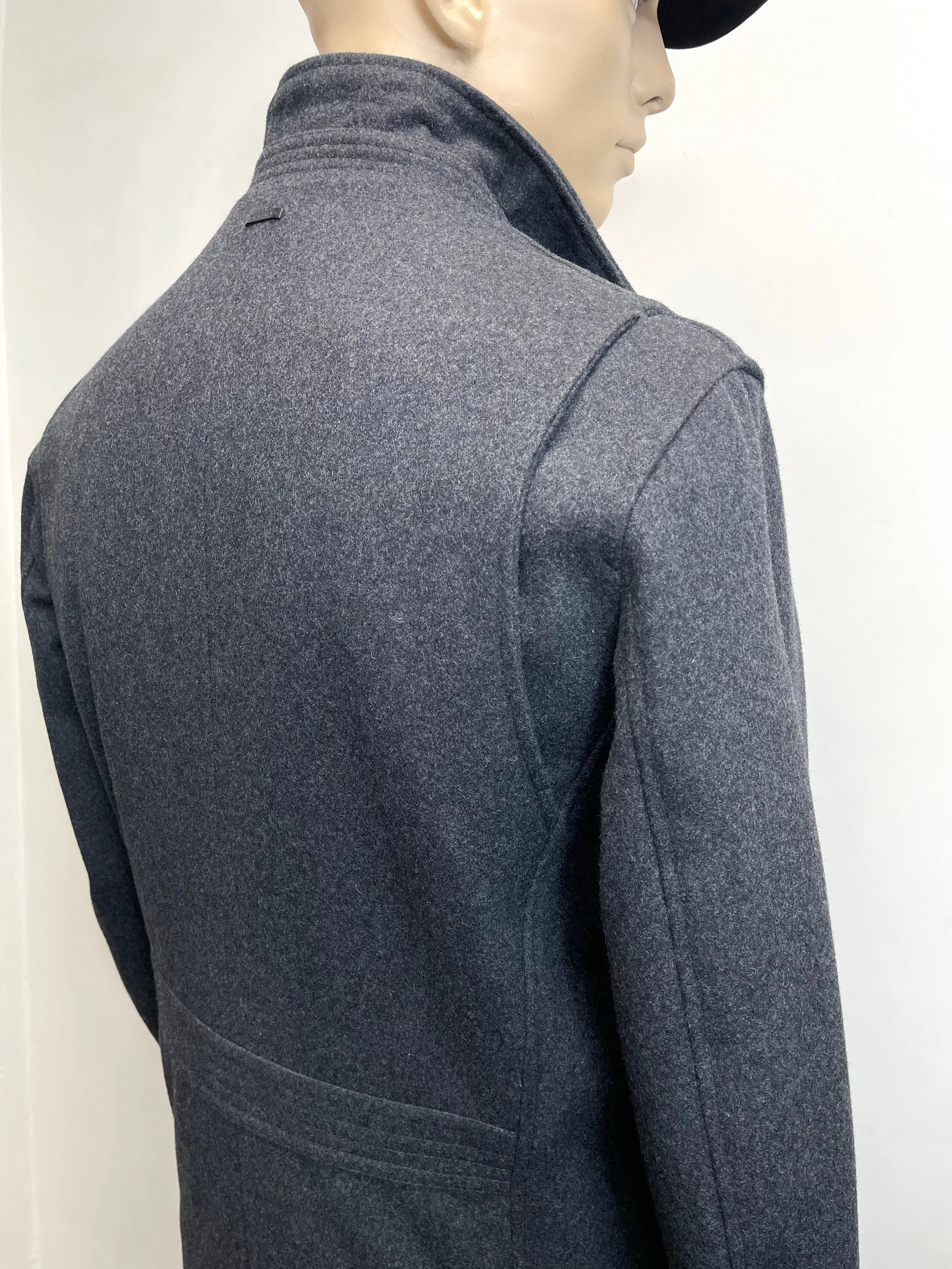 Michael Kors Men's Wool-Blend Pea Coat Jacket in Grey M