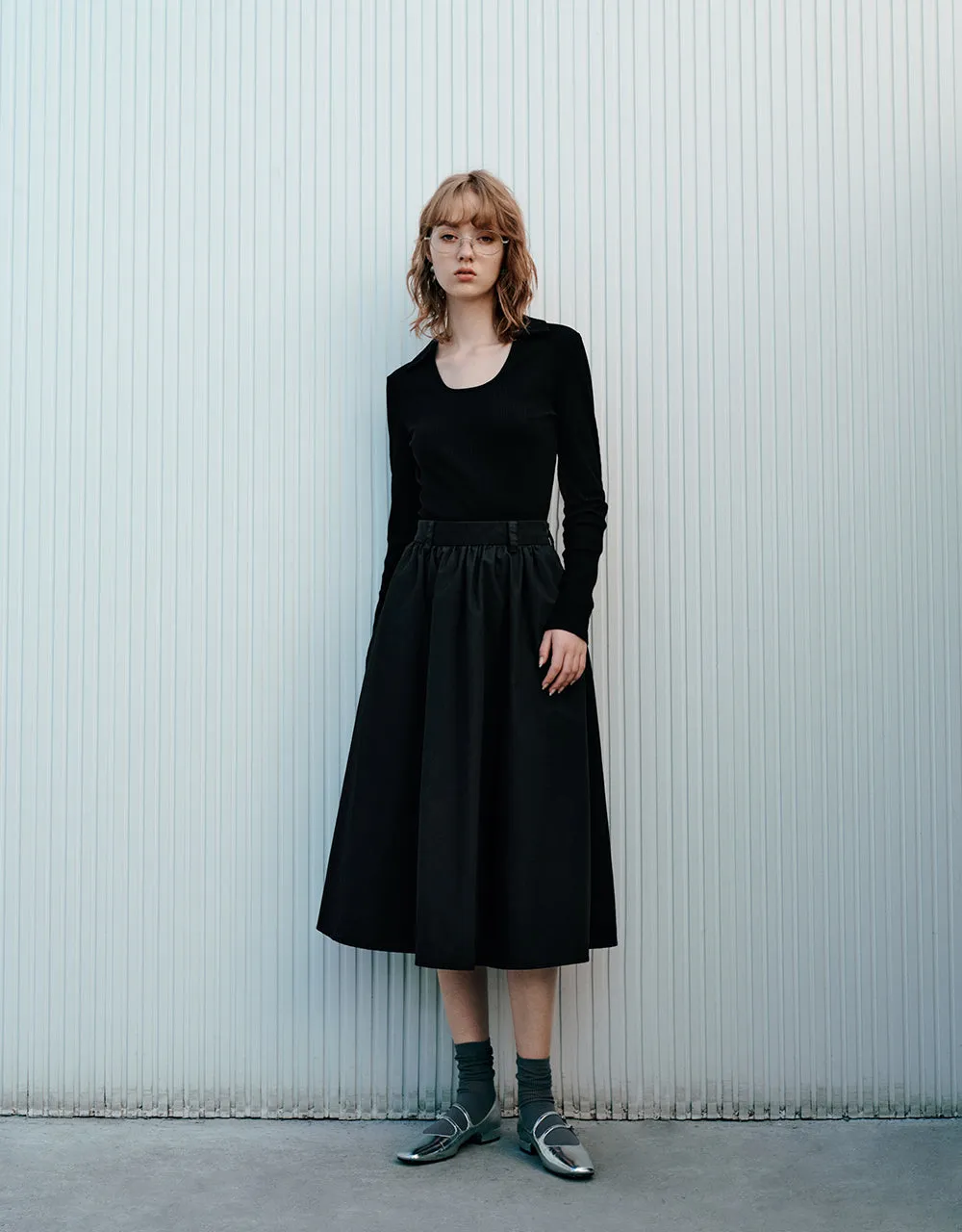 Midi A-Line Skirt