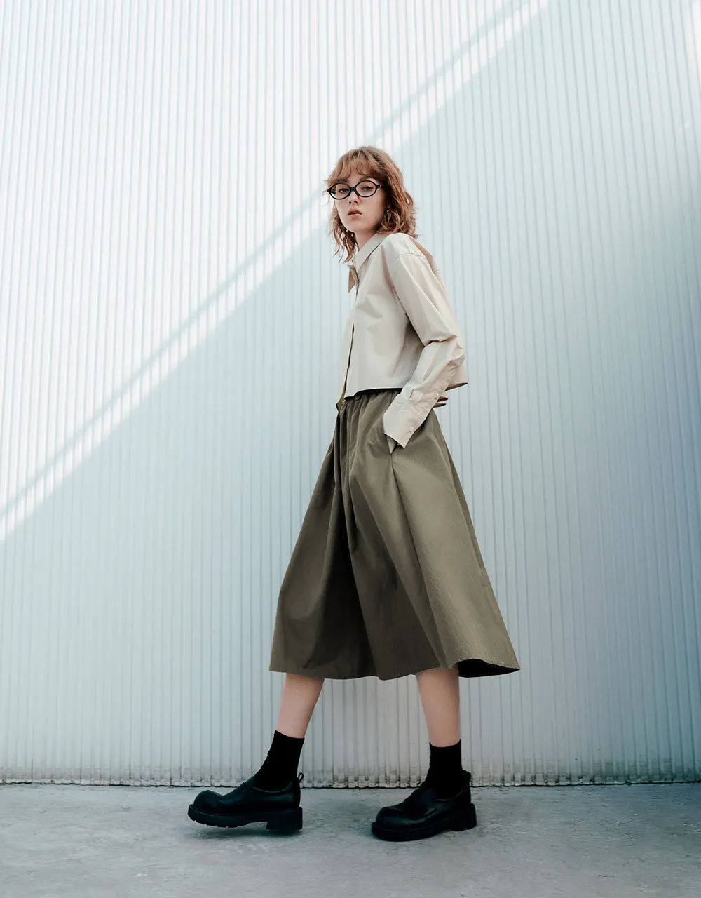 Midi A-Line Skirt