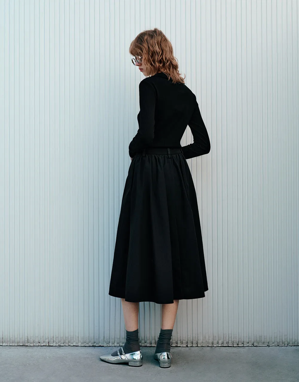 Midi A-Line Skirt