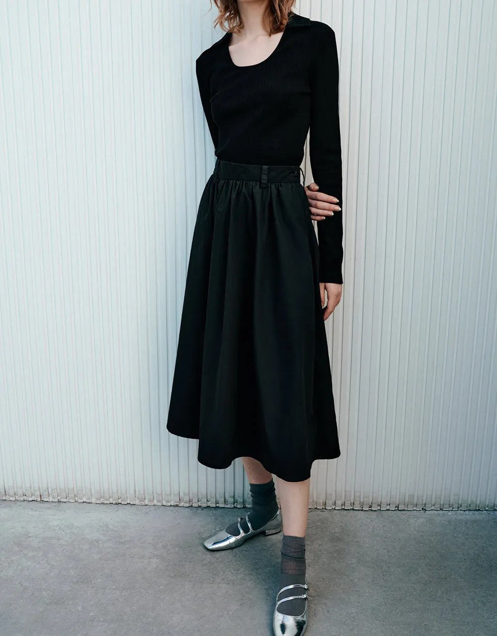 Midi A-Line Skirt