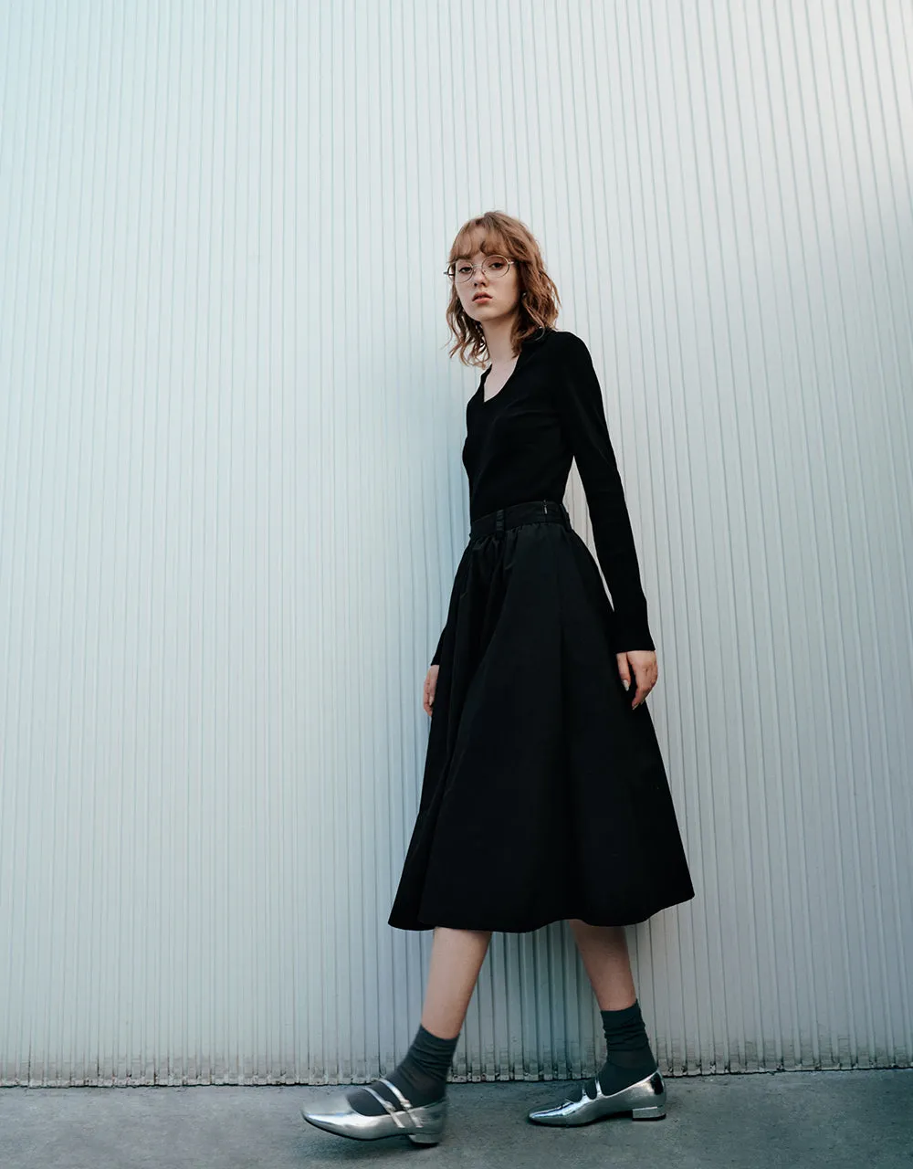 Midi A-Line Skirt