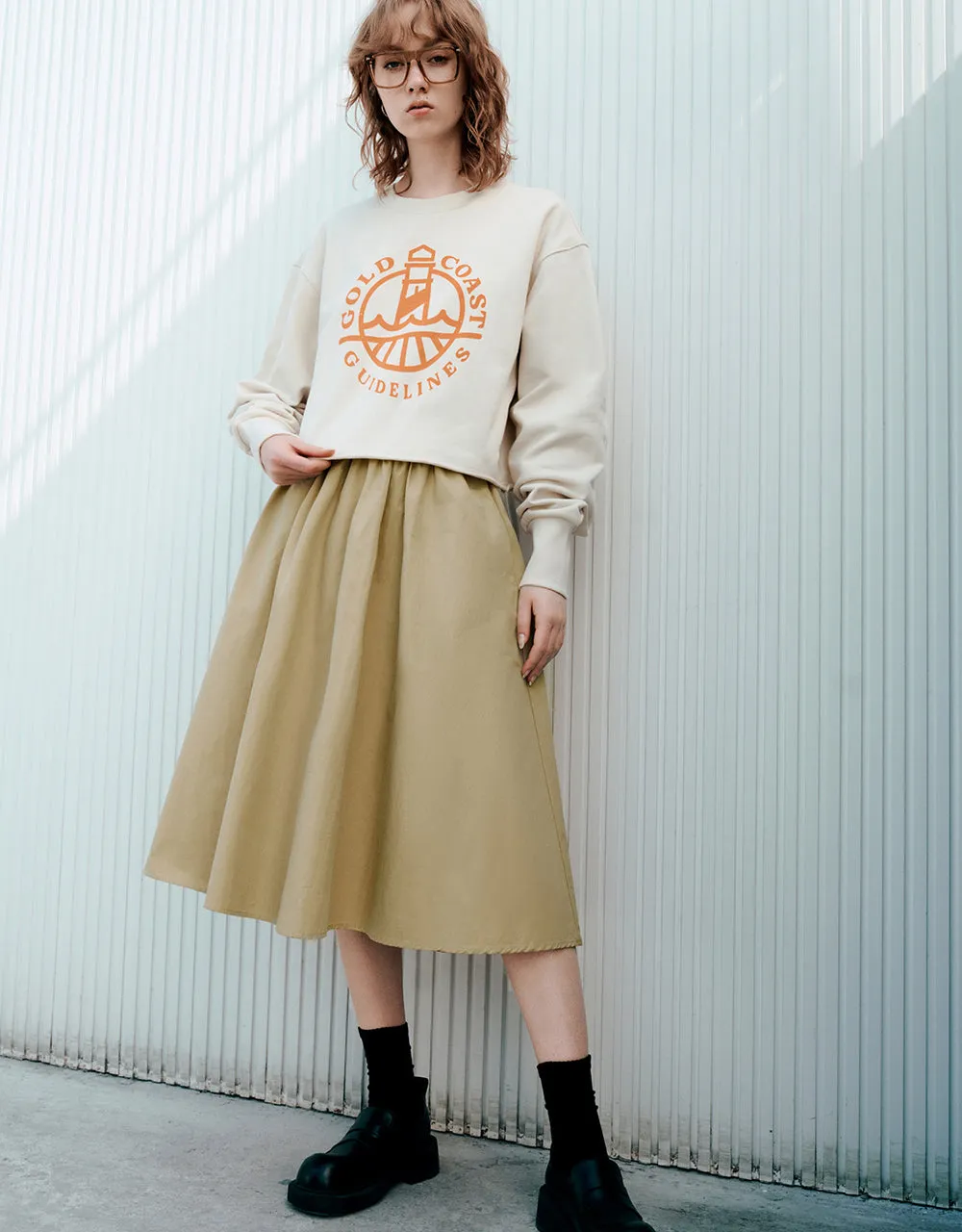 Midi A-Line Skirt