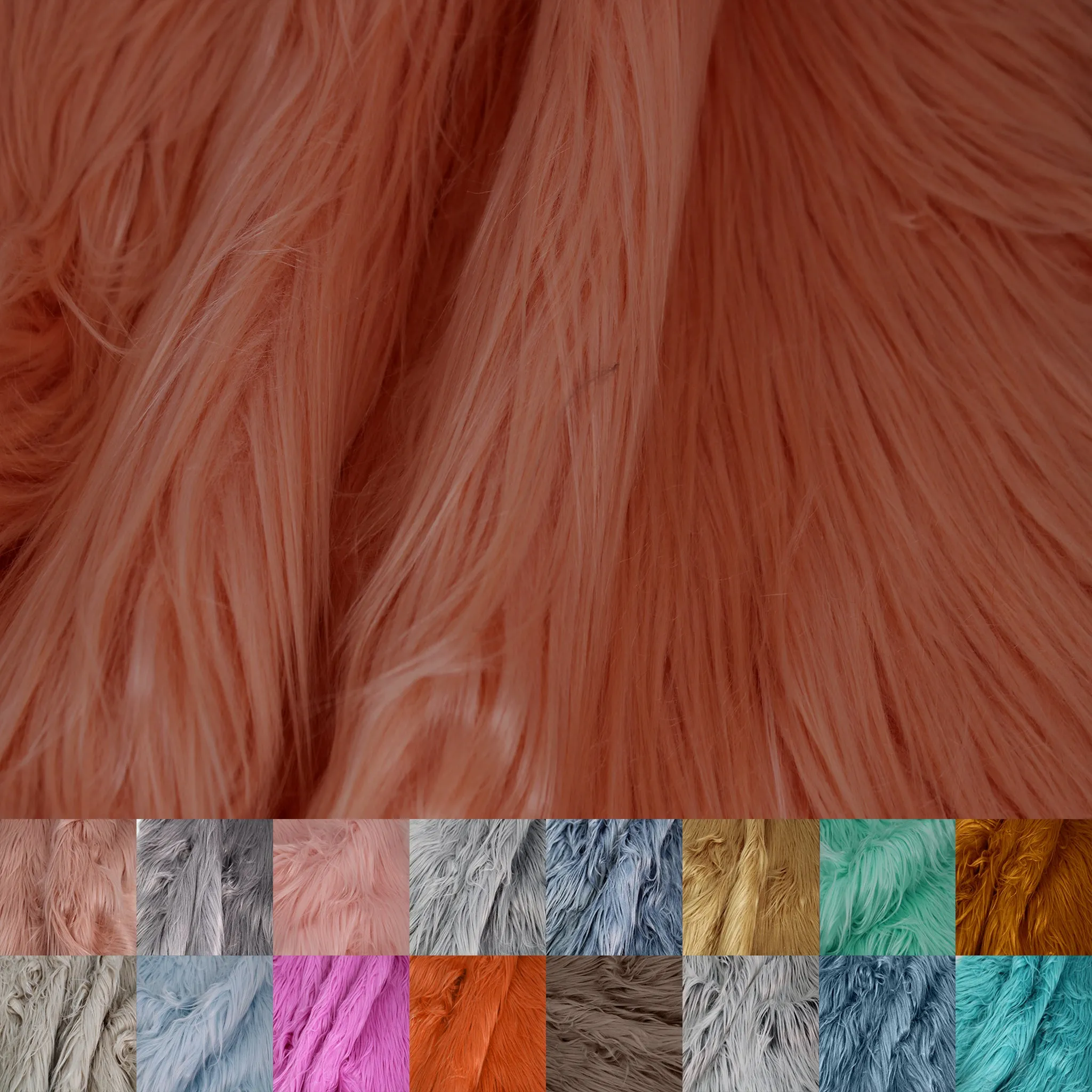 Mongolian Faux Fur-Christmas Fuzzy-Fabric by The Yard-Fluffy, Shaggy Mohair-for Costumes, Plush Toys, Apparel, Clothing, Decoration, and Gnome Beard Miniature (SKU-5000)