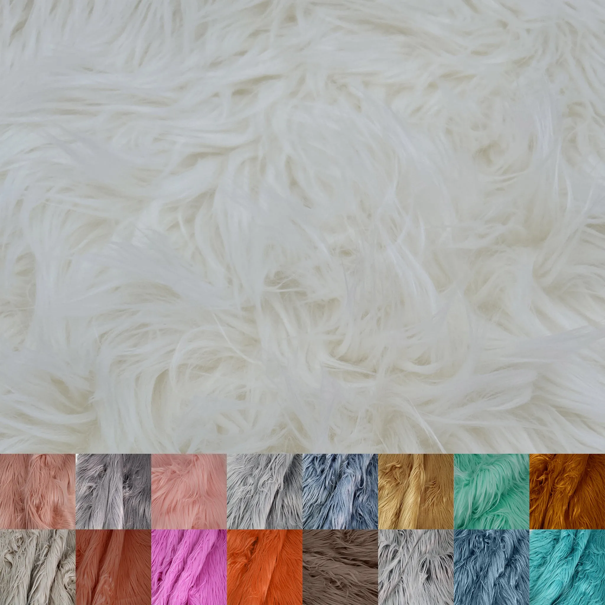 Mongolian Faux Fur-Christmas Fuzzy-Fabric by The Yard-Fluffy, Shaggy Mohair-for Costumes, Plush Toys, Apparel, Clothing, Decoration, and Gnome Beard Miniature (SKU-5000)