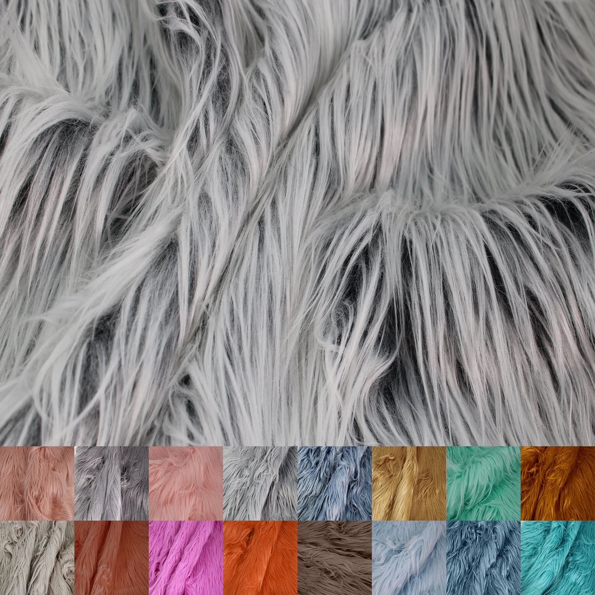 Mongolian Faux Fur-Christmas Fuzzy-Fabric by The Yard-Fluffy, Shaggy Mohair-for Costumes, Plush Toys, Apparel, Clothing, Decoration, and Gnome Beard Miniature (SKU-5000)
