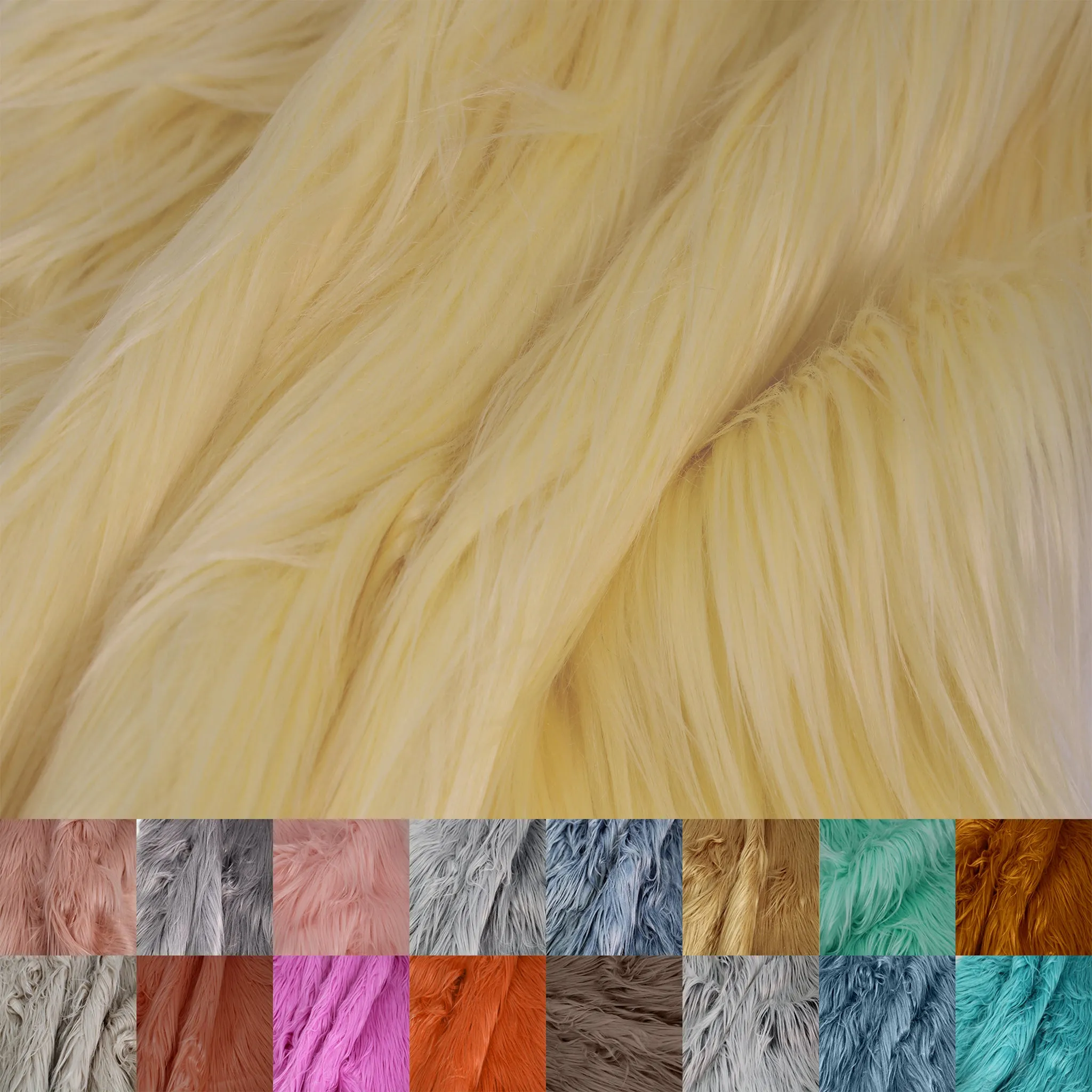 Mongolian Faux Fur-Christmas Fuzzy-Fabric by The Yard-Fluffy, Shaggy Mohair-for Costumes, Plush Toys, Apparel, Clothing, Decoration, and Gnome Beard Miniature (SKU-5000)