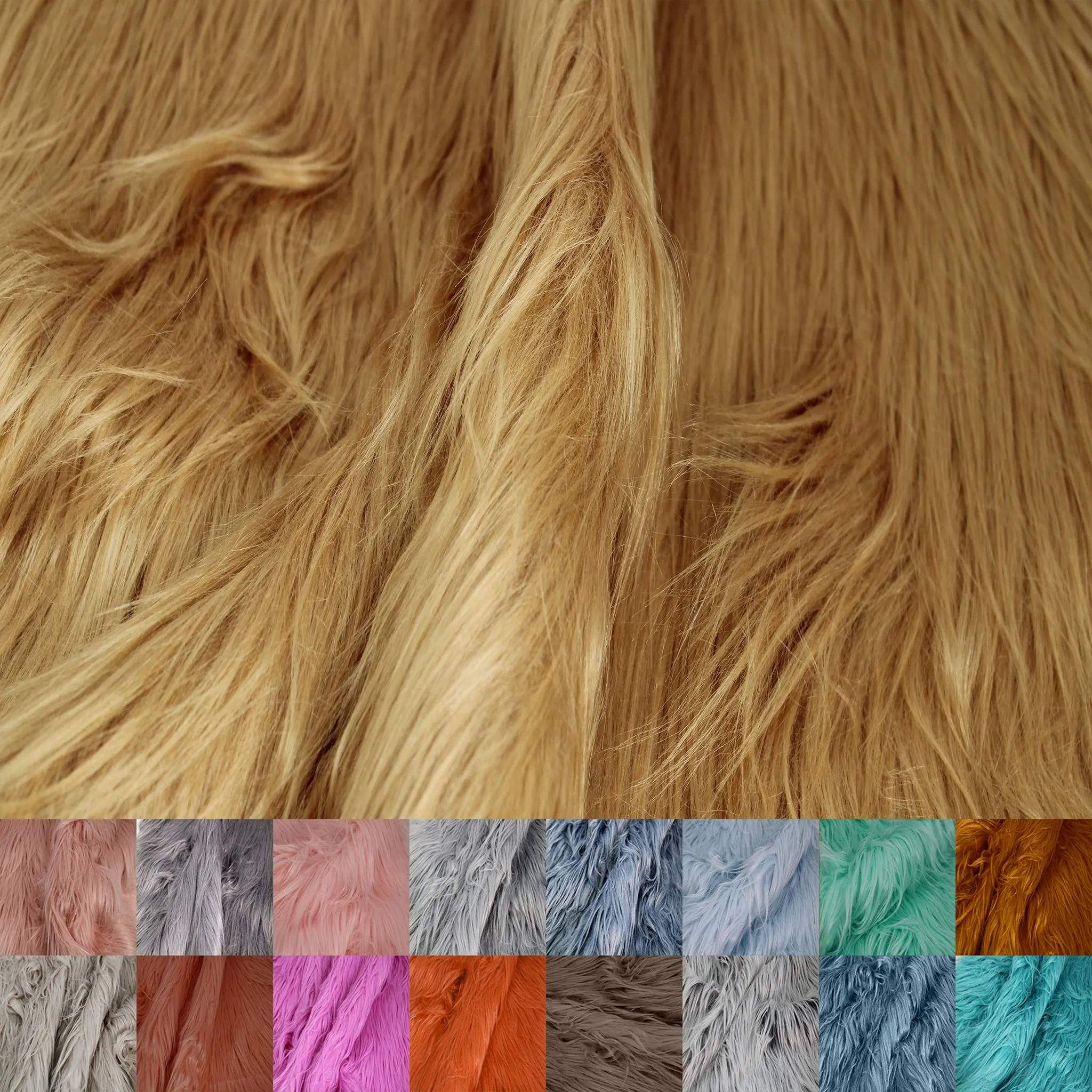 Mongolian Faux Fur-Christmas Fuzzy-Fabric by The Yard-Fluffy, Shaggy Mohair-for Costumes, Plush Toys, Apparel, Clothing, Decoration, and Gnome Beard Miniature (SKU-5000)