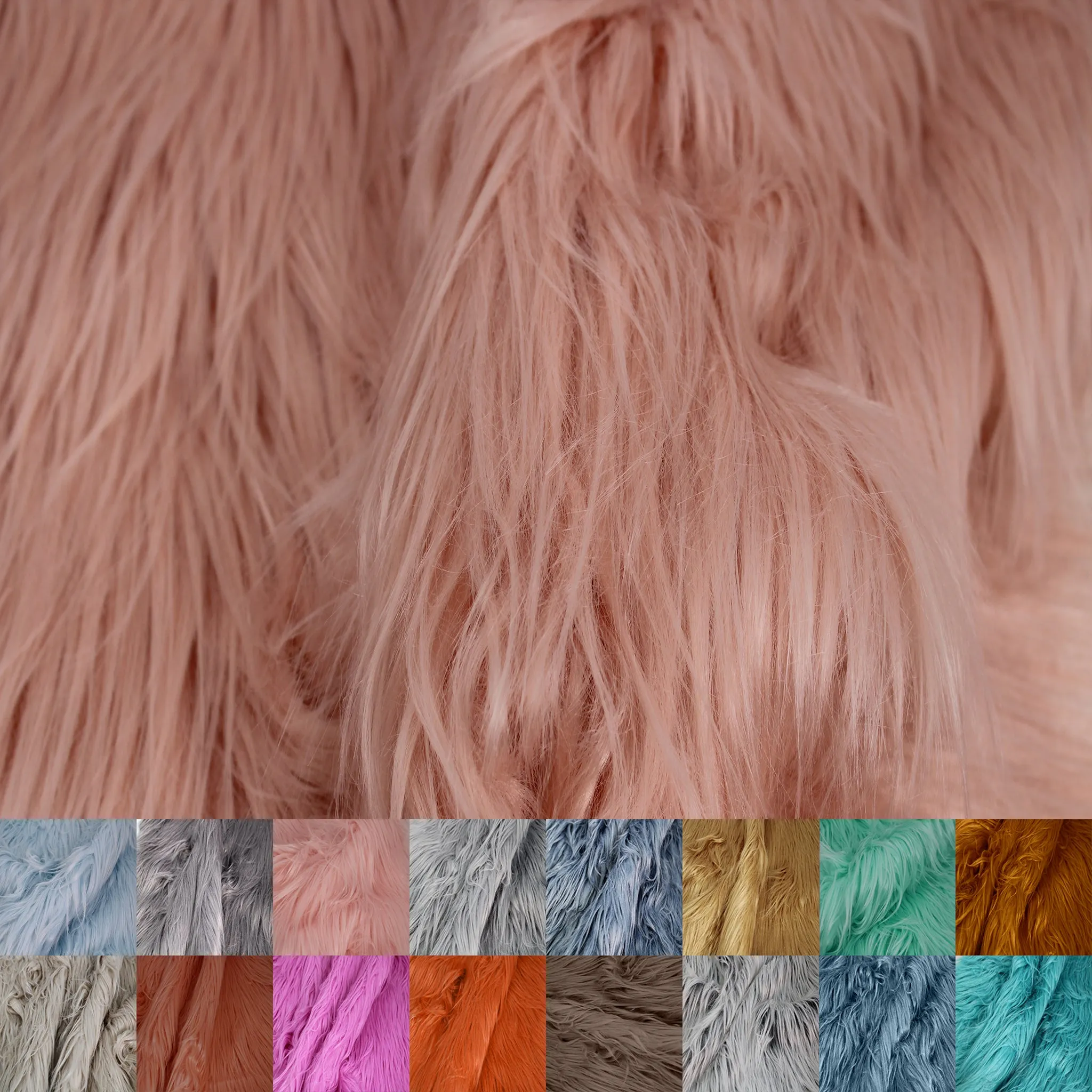 Mongolian Faux Fur-Christmas Fuzzy-Fabric by The Yard-Fluffy, Shaggy Mohair-for Costumes, Plush Toys, Apparel, Clothing, Decoration, and Gnome Beard Miniature (SKU-5000)