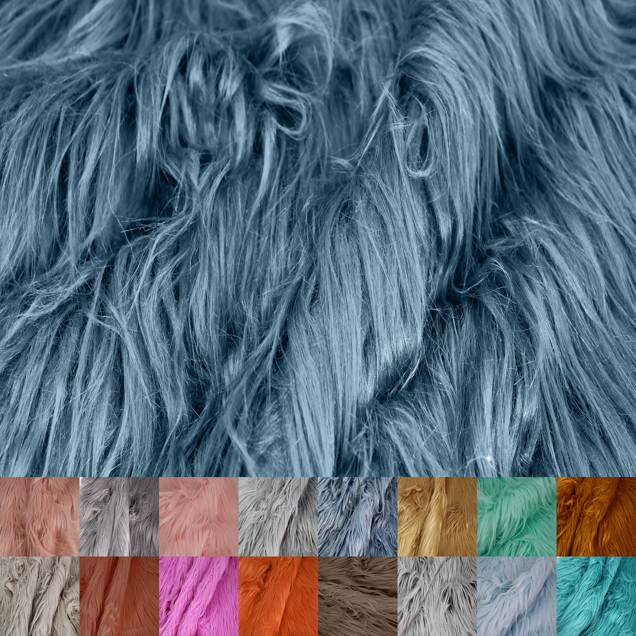 Mongolian Faux Fur-Christmas Fuzzy-Fabric by The Yard-Fluffy, Shaggy Mohair-for Costumes, Plush Toys, Apparel, Clothing, Decoration, and Gnome Beard Miniature (SKU-5000)