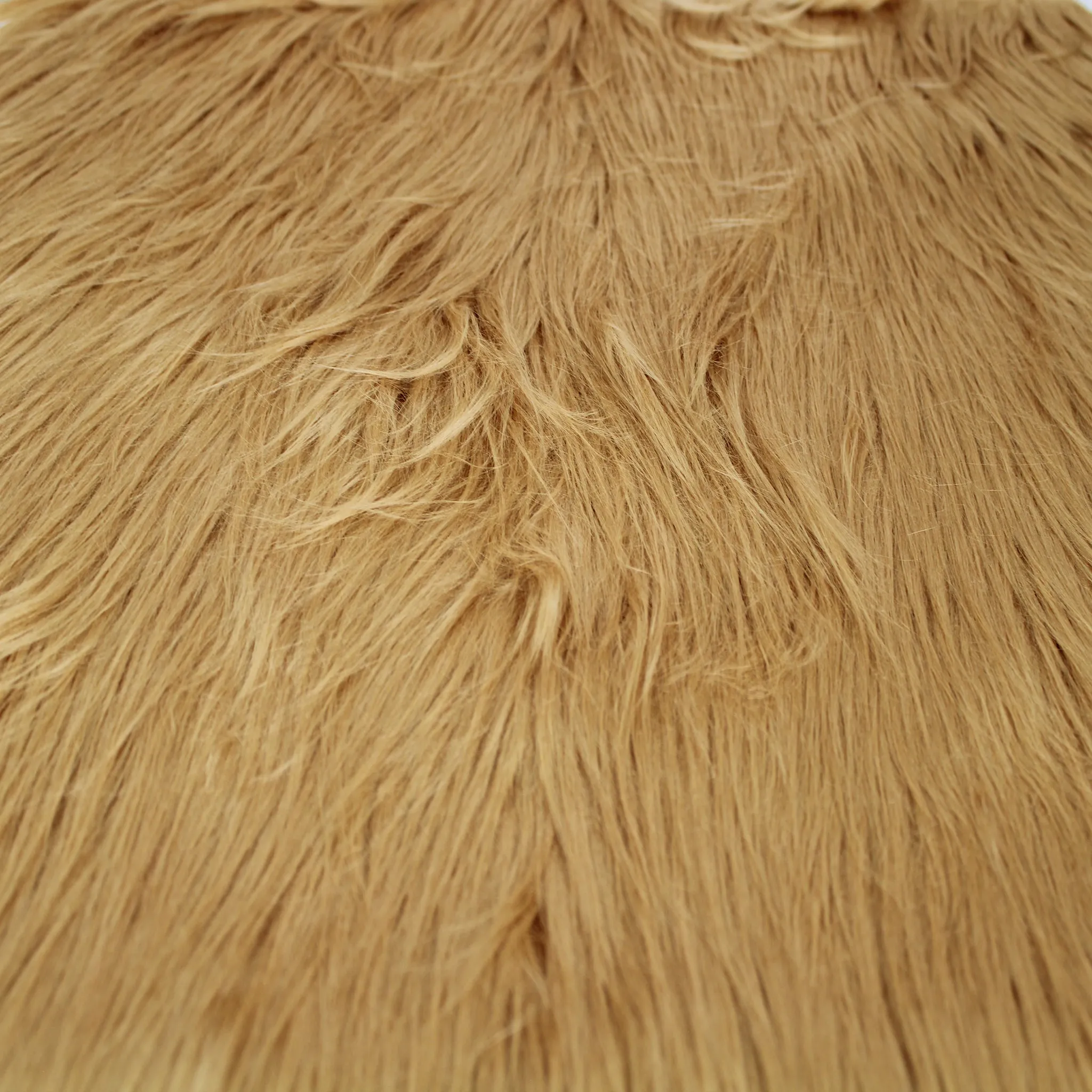 Mongolian Faux Fur-Christmas Fuzzy-Fabric by The Yard-Fluffy, Shaggy Mohair-for Costumes, Plush Toys, Apparel, Clothing, Decoration, and Gnome Beard Miniature (SKU-5000)