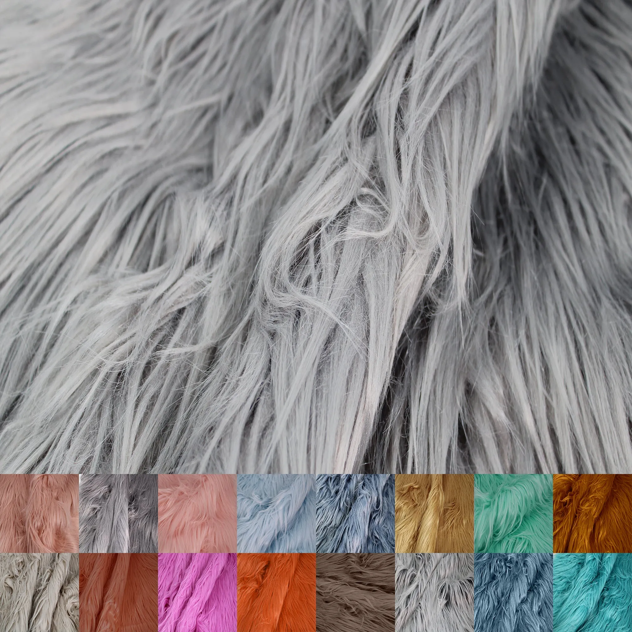 Mongolian Faux Fur-Christmas Fuzzy-Fabric by The Yard-Fluffy, Shaggy Mohair-for Costumes, Plush Toys, Apparel, Clothing, Decoration, and Gnome Beard Miniature (SKU-5000)
