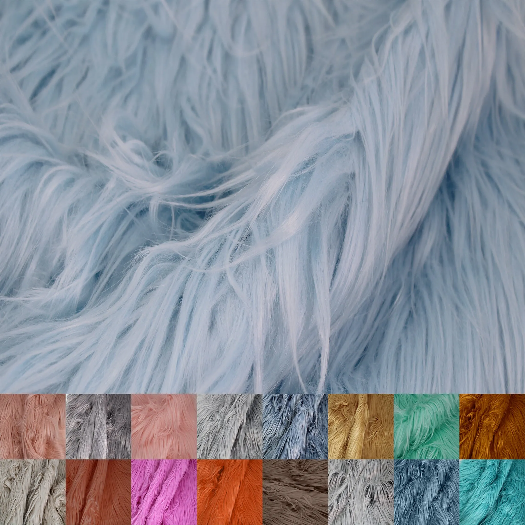 Mongolian Faux Fur-Christmas Fuzzy-Fabric by The Yard-Fluffy, Shaggy Mohair-for Costumes, Plush Toys, Apparel, Clothing, Decoration, and Gnome Beard Miniature (SKU-5000)