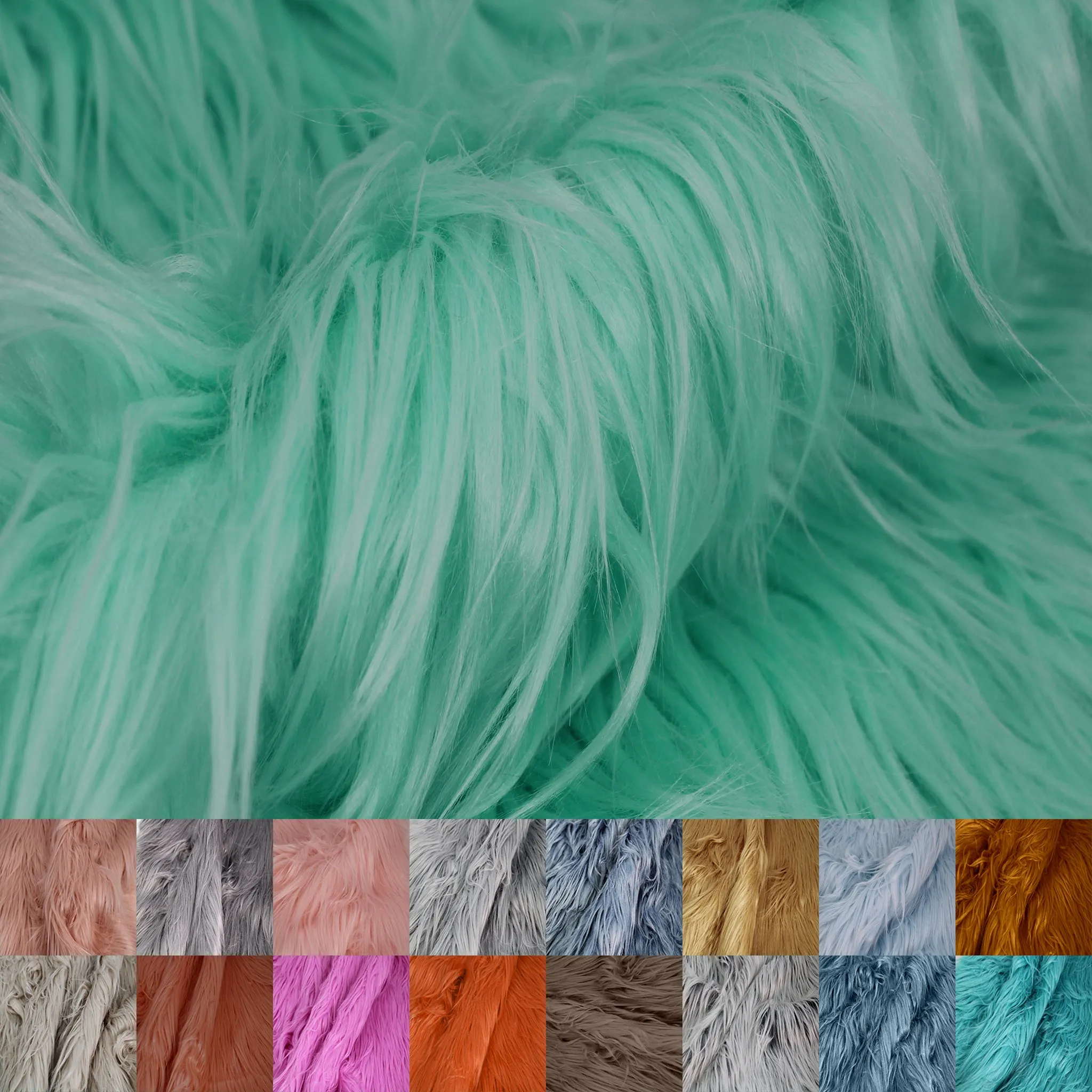 Mongolian Faux Fur-Christmas Fuzzy-Fabric by The Yard-Fluffy, Shaggy Mohair-for Costumes, Plush Toys, Apparel, Clothing, Decoration, and Gnome Beard Miniature (SKU-5000)