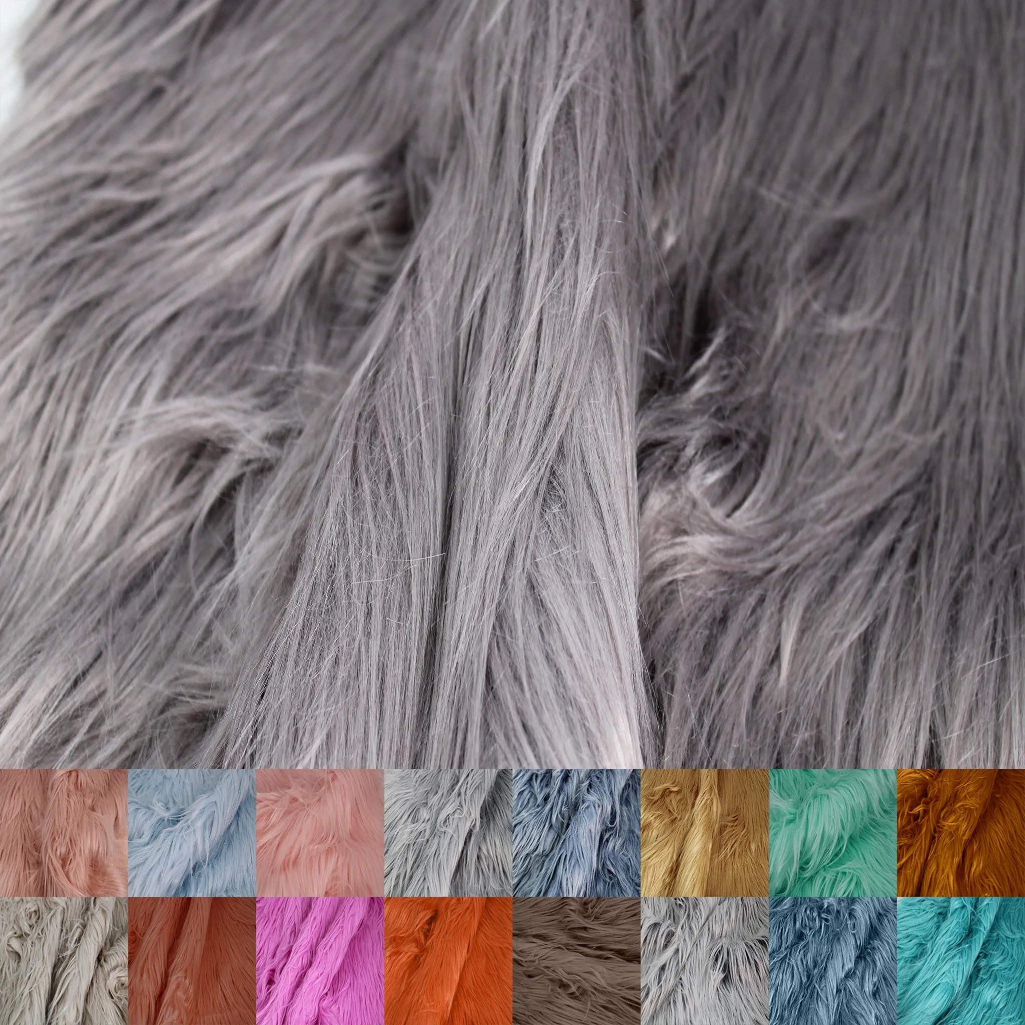 Mongolian Faux Fur-Christmas Fuzzy-Fabric by The Yard-Fluffy, Shaggy Mohair-for Costumes, Plush Toys, Apparel, Clothing, Decoration, and Gnome Beard Miniature (SKU-5000)
