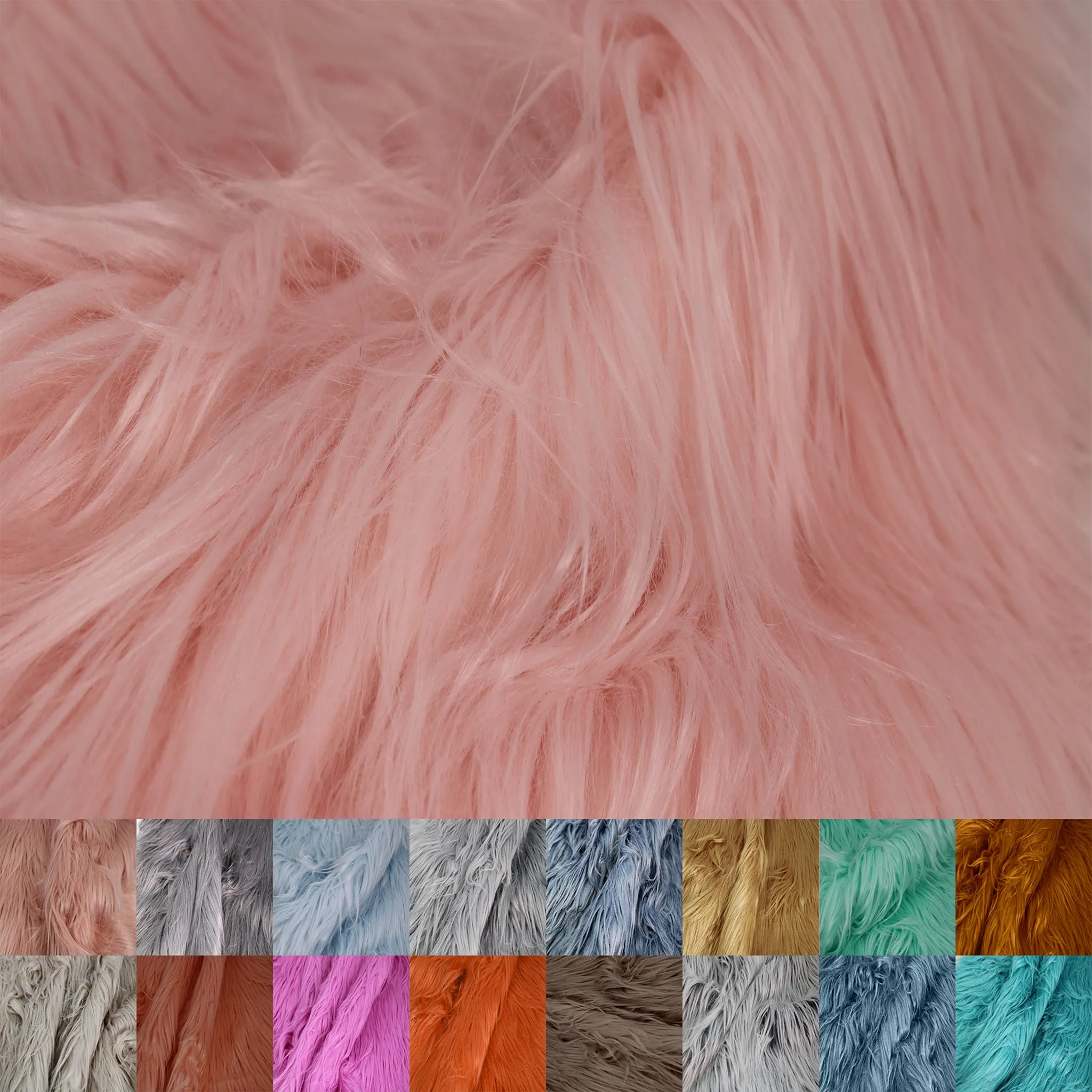 Mongolian Faux Fur-Christmas Fuzzy-Fabric by The Yard-Fluffy, Shaggy Mohair-for Costumes, Plush Toys, Apparel, Clothing, Decoration, and Gnome Beard Miniature (SKU-5000)