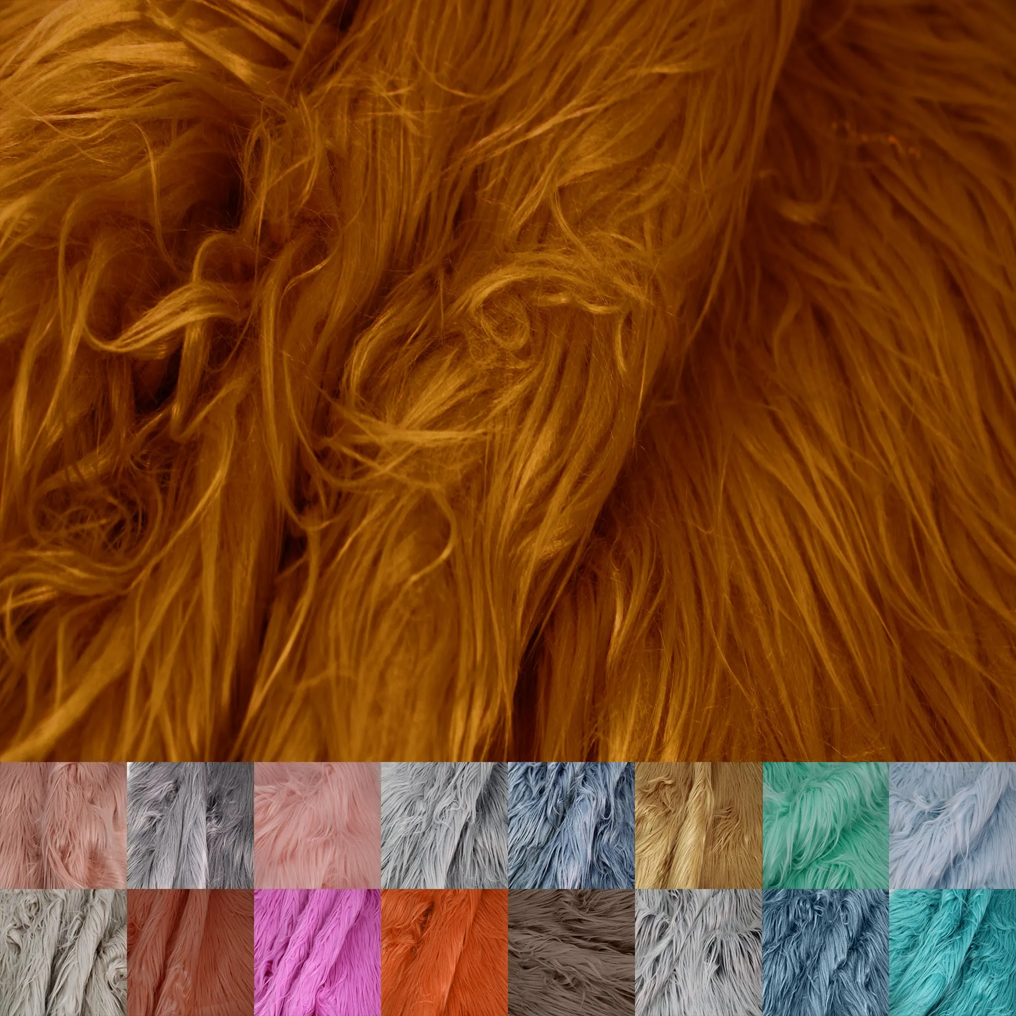 Mongolian Faux Fur-Christmas Fuzzy-Fabric by The Yard-Fluffy, Shaggy Mohair-for Costumes, Plush Toys, Apparel, Clothing, Decoration, and Gnome Beard Miniature (SKU-5000)