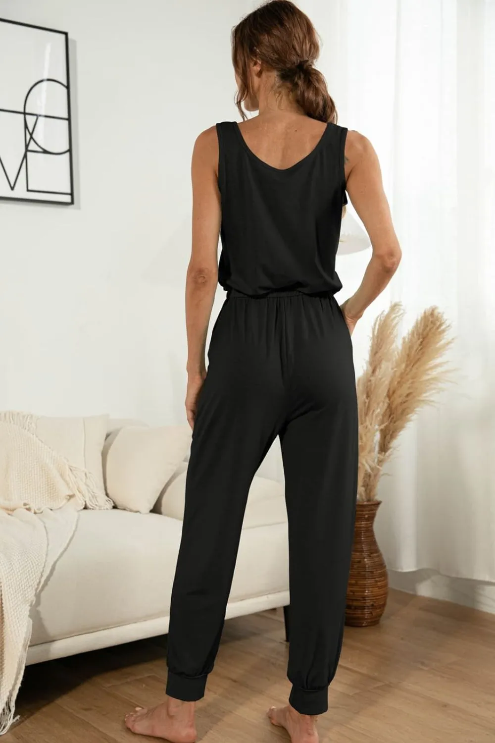 Moving Around Round Neck Jogger Jumpsuit