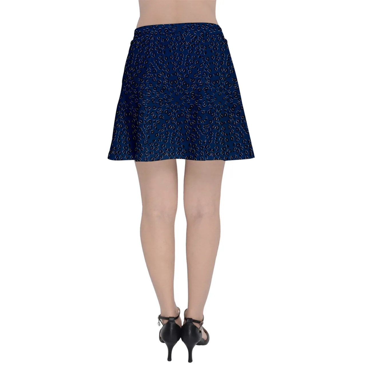 navy cheetah Panel Skirt