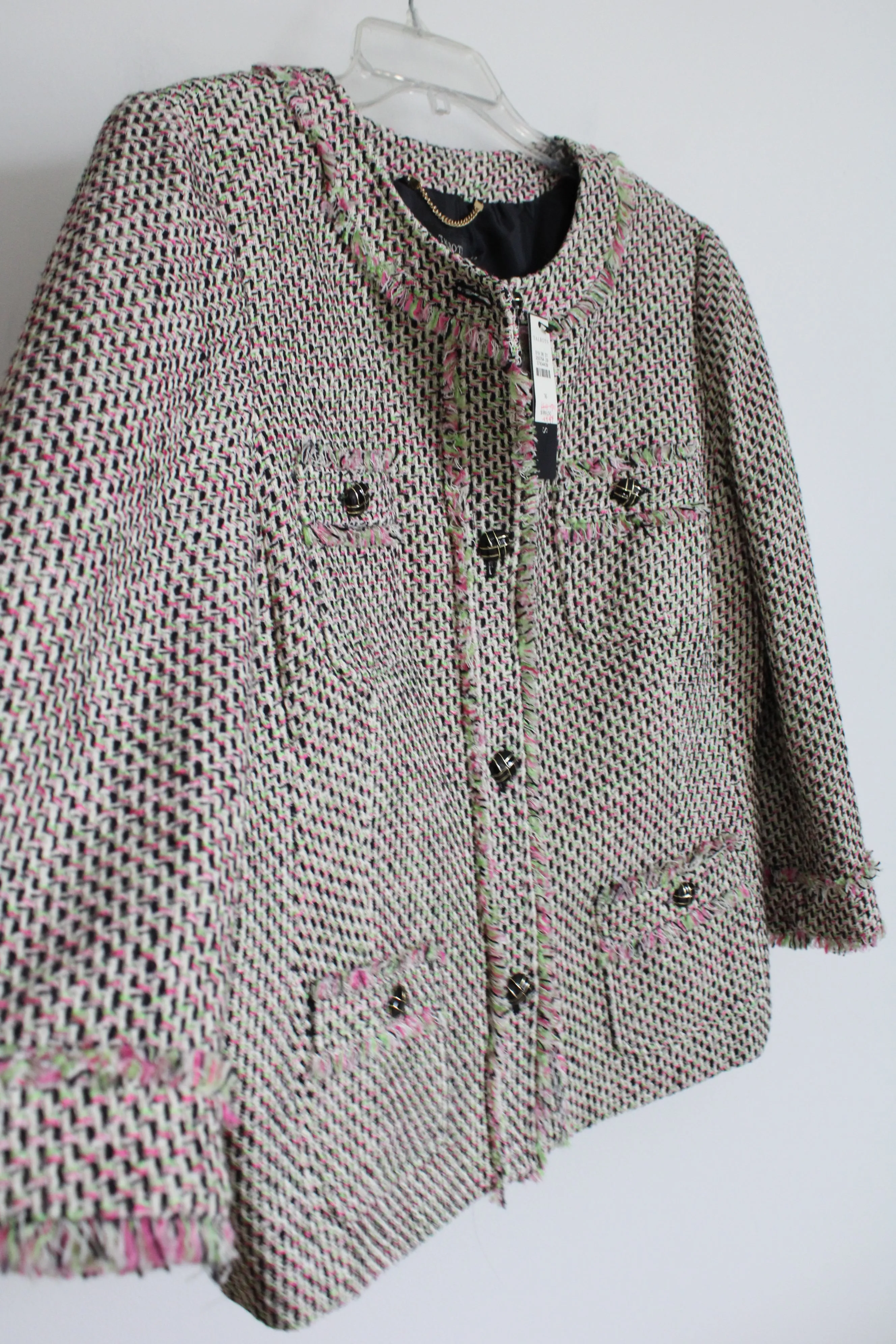 NEW Talbots Pink Green Tweed Jacket | 16