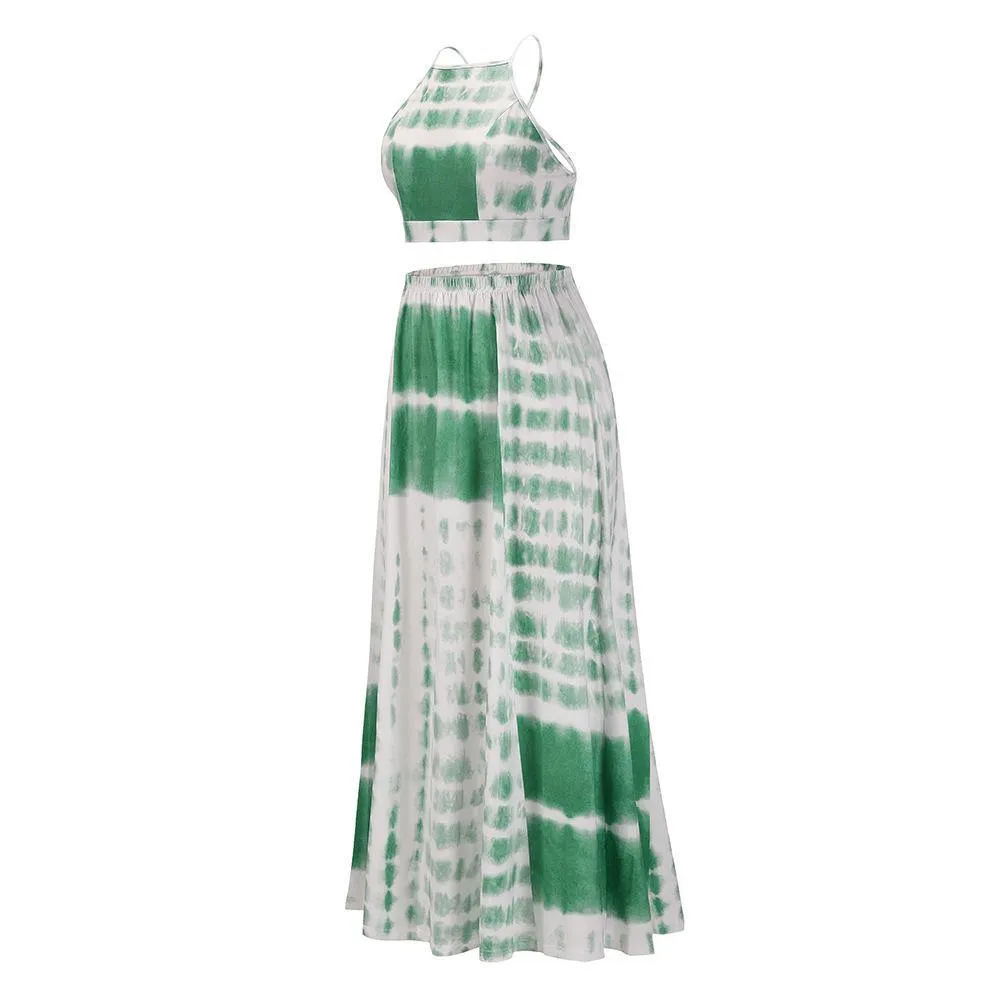 New Women Backless 2 Pcs Long Dresses