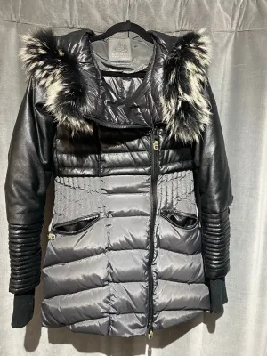 Nicole Benisti Black Hooded Off Center Zip Puffer Coat