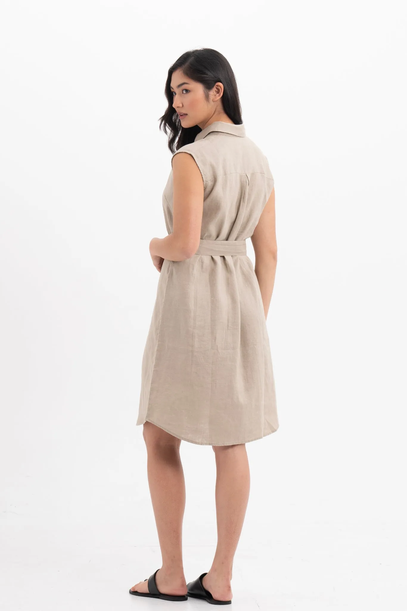 Noelani Sleeveless Linen Dress