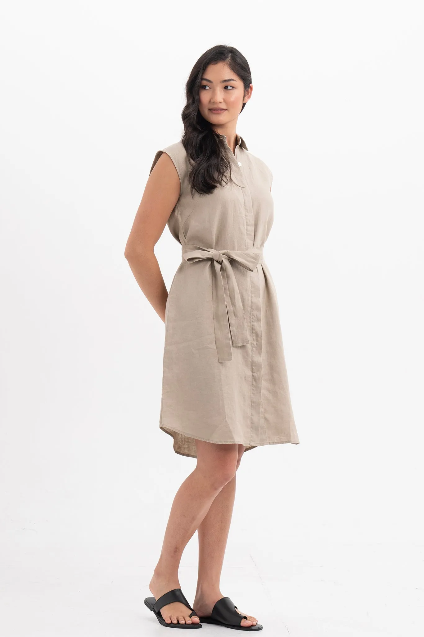 Noelani Sleeveless Linen Dress