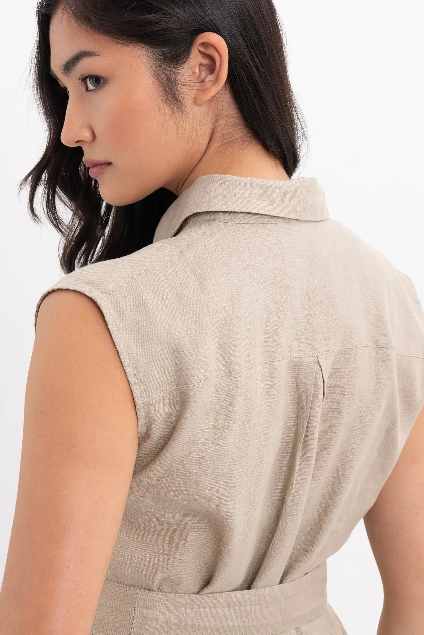 Noelani Sleeveless Linen Dress