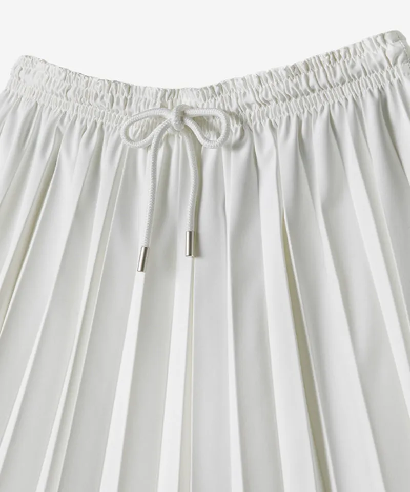 OBER Golf Banding Pleated Skirt - White