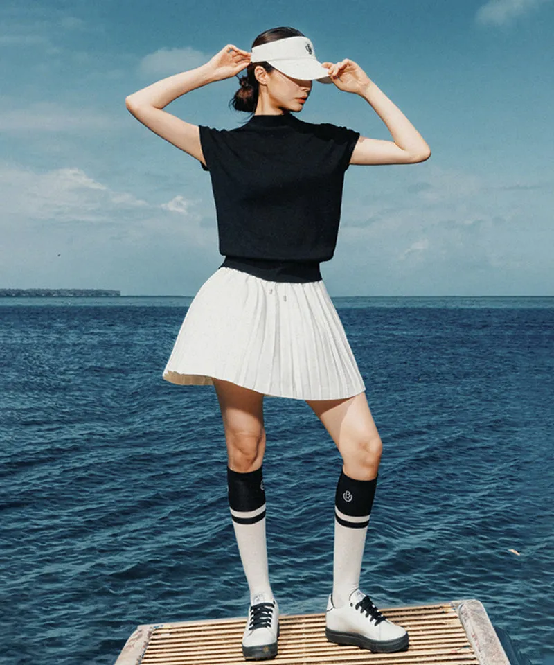 OBER Golf Banding Pleated Skirt - White