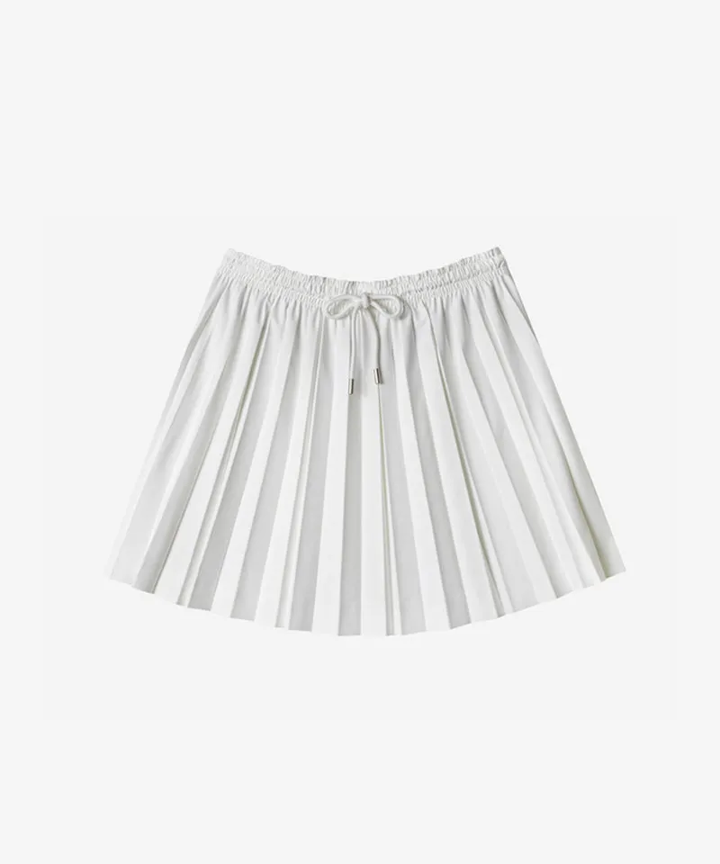 OBER Golf Banding Pleated Skirt - White