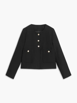 Old Money Aesthetics Tweed Blazer