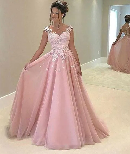 Open Back Pink Lace Prom Dress, Pink Backless Lace Formal Dress, Graduation Dress