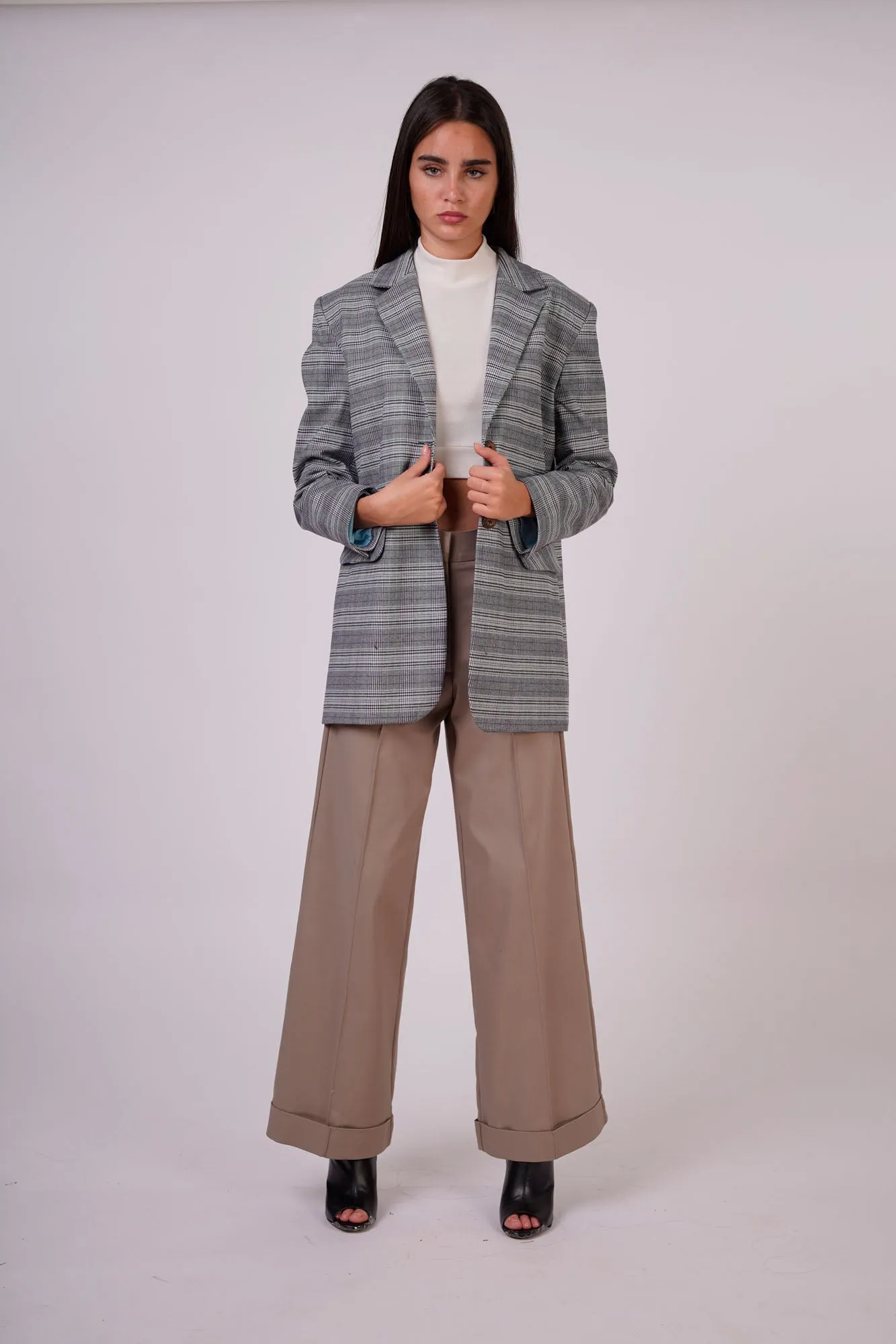 Oversized Checked Blazers